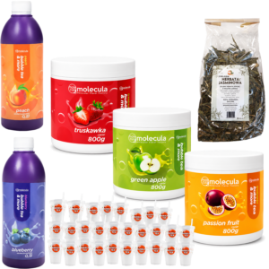 Bubble Tea Set - Erdbeere, Passionsfrucht, Apfel, Beerensirup, Pfirsich, Jasmintee, Tassen und Strohhalme