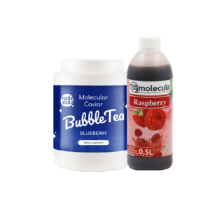 Family Pack: Bubble Tea Set - Molekularkaviar Blaubeere, Himbeersirup, Tassen und Strohhalme