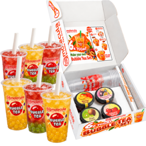 Molecula | Grab&Go – 6x700ml – Bubble Tea Set – Perlen: Kiwi und Passionsfrucht + Sirup: Kirsche und Mango