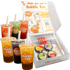 Molecula | Grab&Go – 6x700ml – Bubble Tea Set – Perlen: Kiwi und Passionsfrucht + Sirup: Kirsche und Mango